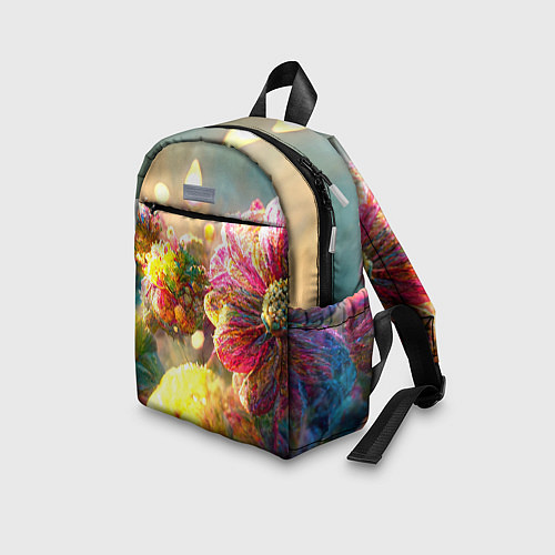 Детский рюкзак Цветы абстракция / 3D-принт – фото 3