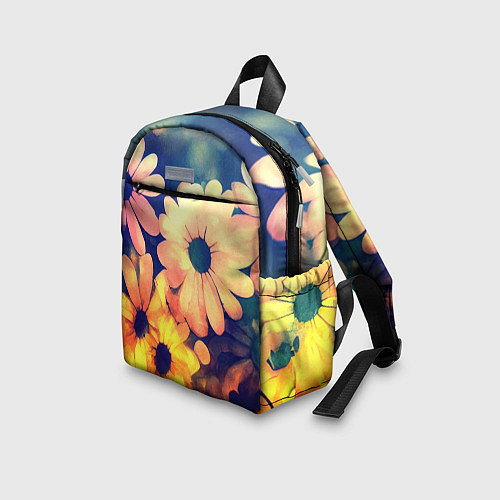 Детский рюкзак Яркий футаж из цветов / 3D-принт – фото 3