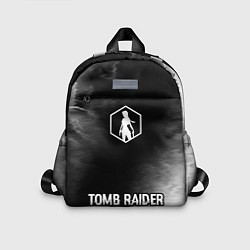 Детский рюкзак Tomb Raider glitch на темном фоне: символ, надпись, цвет: 3D-принт