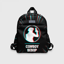 Детский рюкзак Символ Cowboy Bebop в стиле glitch на темном фоне, цвет: 3D-принт