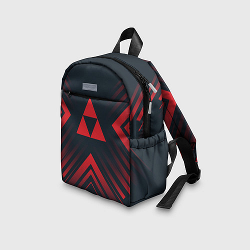 Детский рюкзак Красный символ Zelda на темном фоне со стрелками / 3D-принт – фото 3