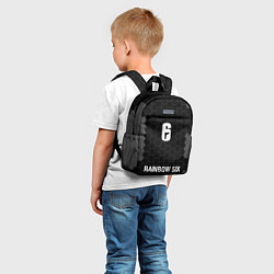 Детский рюкзак Rainbow Six glitch на темном фоне: символ, надпись, цвет: 3D-принт — фото 2