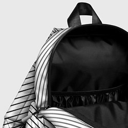 Детский рюкзак Символ Assassins Creed на светлом фоне с полосами, цвет: 3D-принт — фото 2