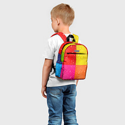 Детский рюкзак Капли дождя на цветных подложках - паттерн, цвет: 3D-принт — фото 2