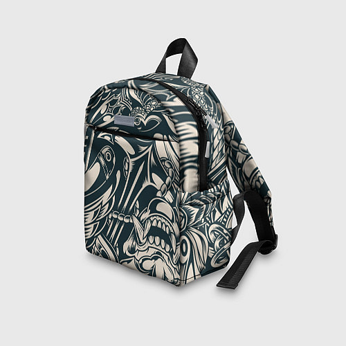Детский рюкзак Японская тату текстура / 3D-принт – фото 3