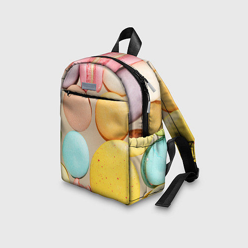 Детский рюкзак Разноцветные пирожные Макарон / 3D-принт – фото 3