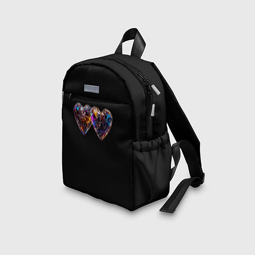 Детский рюкзак Два разноцветных сердечка / 3D-принт – фото 3