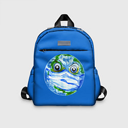 Детский рюкзак Злая планета Земля в маске, цвет: 3D-принт