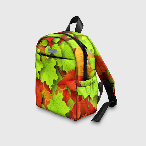 Детский рюкзак Зелёные осенние листья / 3D-принт – фото 3