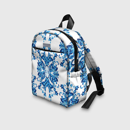 Детский рюкзак Гжель синие цветы / 3D-принт – фото 3