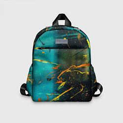 Детский рюкзак Абстрактные голубые стены и тени с красками, цвет: 3D-принт
