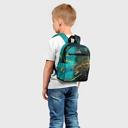 Детский рюкзак Абстрактные голубые стены и тени с красками, цвет: 3D-принт — фото 2