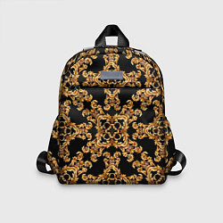 Детский рюкзак Золотая гжель ретро цветы, цвет: 3D-принт