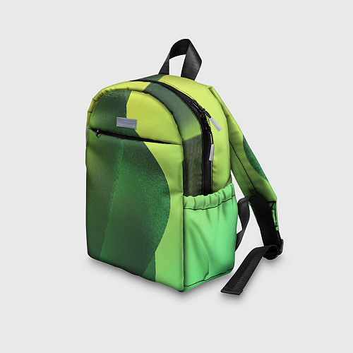 Детский рюкзак Зелёные абстрактные волны / 3D-принт – фото 3