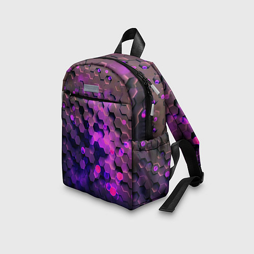 Детский рюкзак Плиты фиолетовый неон / 3D-принт – фото 3