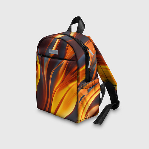 Детский рюкзак Плавные огненные узоры / 3D-принт – фото 3