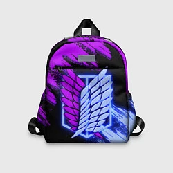 Детский рюкзак Attack on Titan logo neon, цвет: 3D-принт