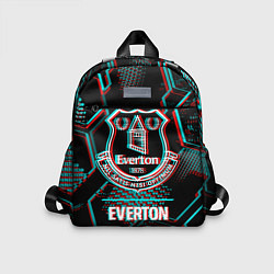 Детский рюкзак Everton FC в стиле glitch на темном фоне, цвет: 3D-принт