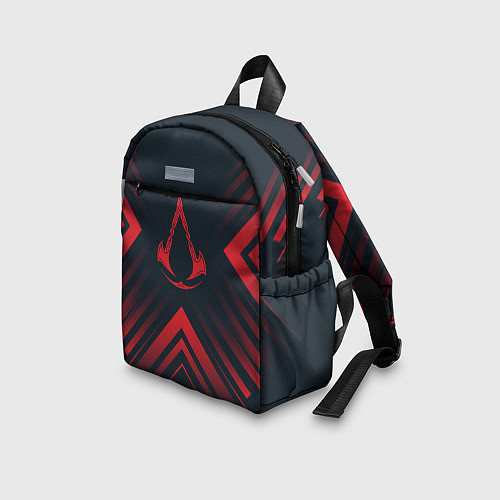 Детский рюкзак Красный символ Assassins Creed на темном фоне со с / 3D-принт – фото 3
