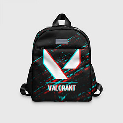 Детский рюкзак Valorant в стиле glitch и баги графики на темном ф, цвет: 3D-принт