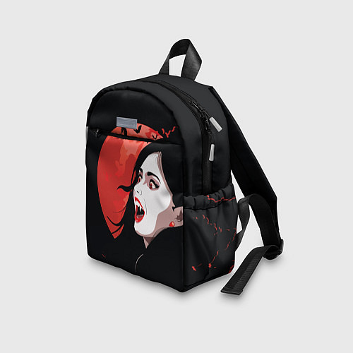Детский рюкзак Вампирша на фоне красной луны / 3D-принт – фото 3
