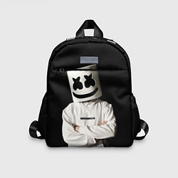 Детский рюкзак Marshmello на чёрном фоне, цвет: 3D-принт
