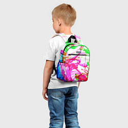 Детский рюкзак Неоновые краски в воде, цвет: 3D-принт — фото 2