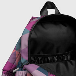 Детский рюкзак Абстрактные мозаичный розовый фигуры, цвет: 3D-принт — фото 2