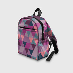 Детский рюкзак Абстрактные мозаичный розовый фигуры, цвет: 3D-принт — фото 2