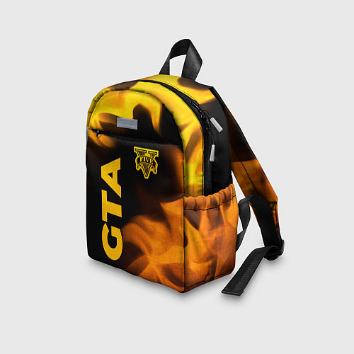 Детский рюкзак GTA - gold gradient: надпись, символ / 3D-принт – фото 3