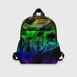 Детский рюкзак Разноцветный неоновый дым, цвет: 3D-принт