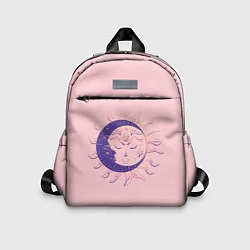Детский рюкзак Спящие солнце и месяц в стиле модерн, цвет: 3D-принт