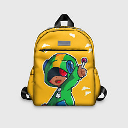 Детский рюкзак Пиксельный Леон из Бравл Старс, цвет: 3D-принт