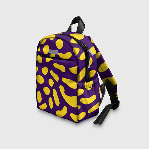 Детский рюкзак Желтые пятна на фиолетовом фоне / 3D-принт – фото 3