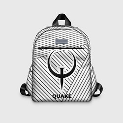 Детский рюкзак Символ Quake на светлом фоне с полосами, цвет: 3D-принт