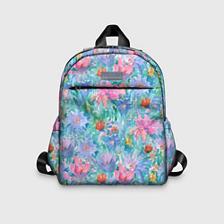 Детский рюкзак Цветущий луг абстракция акварель, цвет: 3D-принт