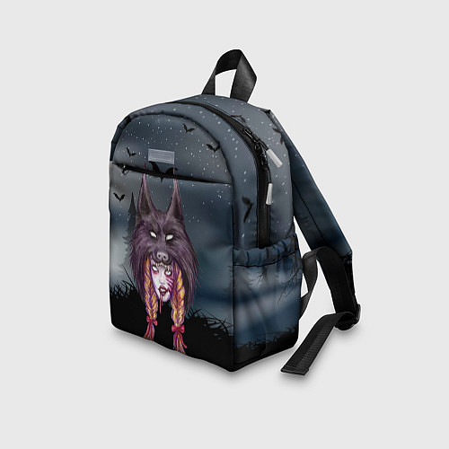 Детский рюкзак Девушка в скальпеле волка / 3D-принт – фото 3