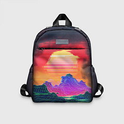 Детский рюкзак Синтвейв неоновые горы на закате
