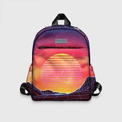Детский рюкзак Абстрактные 3D неоновые горы на закате
