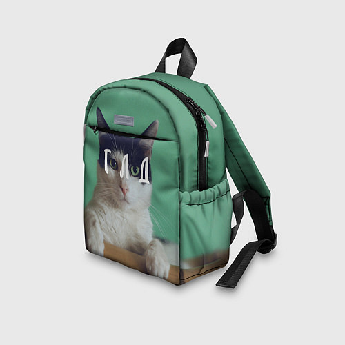Детский рюкзак Мем с котом - голод / 3D-принт – фото 3