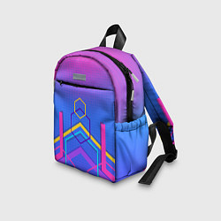 Детский рюкзак Многоцветный градиент с геометрическими фигурами, цвет: 3D-принт — фото 2