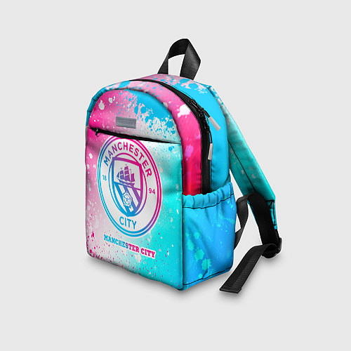 Детский рюкзак Manchester City neon gradient style / 3D-принт – фото 3