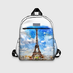 Детский рюкзак Париж Эйфелева башня рисунок, цвет: 3D-принт
