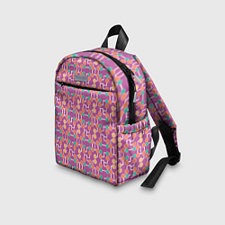 Детский рюкзак Геометрический паттерн на сиреневом фоне, цвет: 3D-принт — фото 2