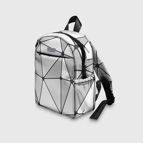 Детский рюкзак Геометрические линии на сером фоне / 3D-принт – фото 3