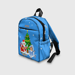 Детский рюкзак Дед Мороз, Снегурочка и елка, цвет: 3D-принт — фото 2