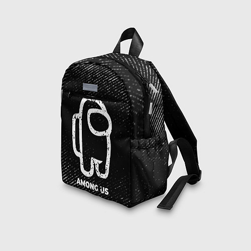 Детский рюкзак Among Us с потертостями на темном фоне / 3D-принт – фото 3