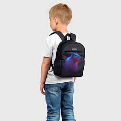 Детский рюкзак Неоновая капибара на чёрном фоне, цвет: 3D-принт — фото 2