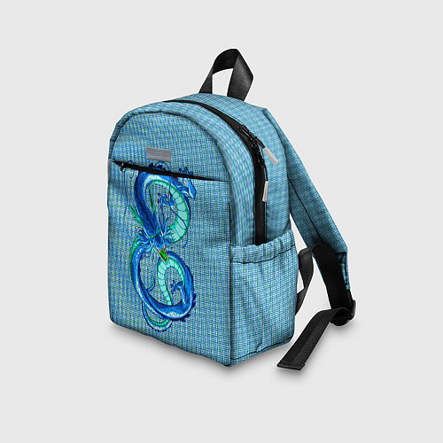 Детский рюкзак Синий дракон в форме цифры 8 / 3D-принт – фото 3
