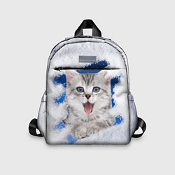 Детский рюкзак Котёнок в снегу, цвет: 3D-принт